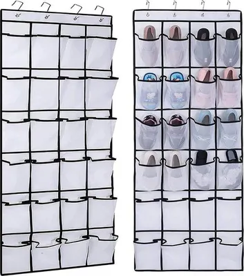 Immagine prodotto di Portascarpe da appendere alla porta, scaffale per scarpe a 24 scomparti, grande