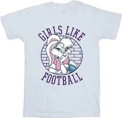 Image de T-shirt Looney Tunes « Girls Like Football » pour homme BI52487 (4XL) (blanc)