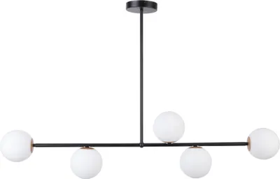 Zdjęcie produktu dla Lampa sufitowa minimalistyczna czarna nowoczesna pięć szklanych kul Gama 5xG9 12W Sigma Lighting