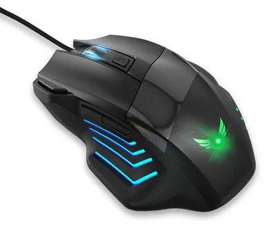 Produktbild von Leise Kabelgebundene Gaming Maus Silent Maus mit RGB Beleuchtung USB-Kabelmaus mit Seitentasten und Feuerknopf 4 DPI Stufen 800-2400 Ergonomische