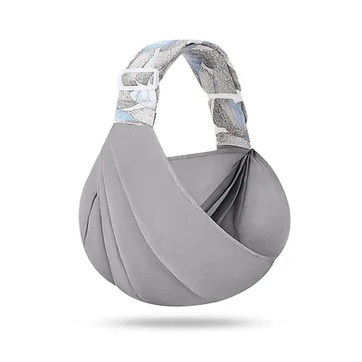 Produktbild von Babywickel, Neugeborenen-Trage von Geburt an, weiche Tragetasche, verstellbare Einarmtrage, schnell trocknend, breiterer Gurt für Baby 0-24 Monate (grau)