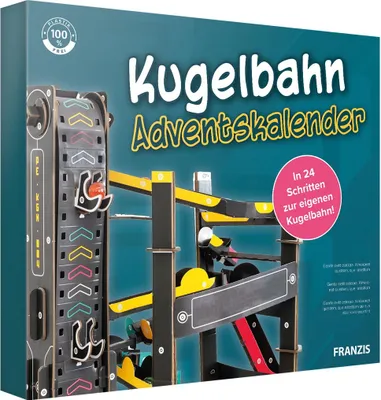 Produktbild von FRANZIS 67300 - Adwentowy kalendarz z marmurową bieżnią, stwórz swoją własną bieżnię w 24 dni, kartonowy zestaw bez plastiku, zalecany dla osób w wieku od 8 lat