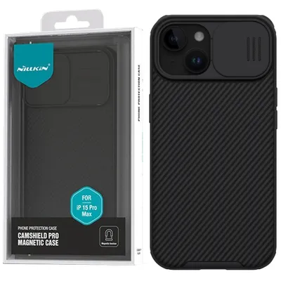 Produktbild von Nillkin CamShield Pro Magnetische Hülle für iPhone 15 Plus mit Kameraabdeckung - Schwarz