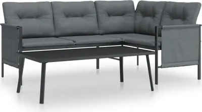 Produktbild von vidaXL 2-tlg. Garten-Lounge-Set Anthrazit Stahl