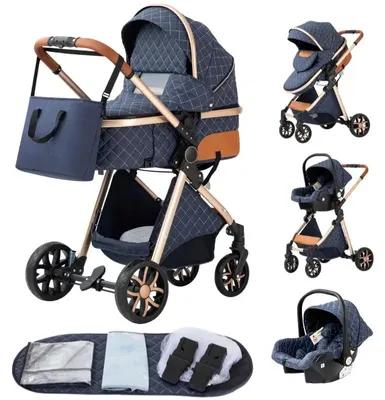 Produktbild von Babywagen, Multifunktional 3-in-1, Faltbares Design, V9 BLAU