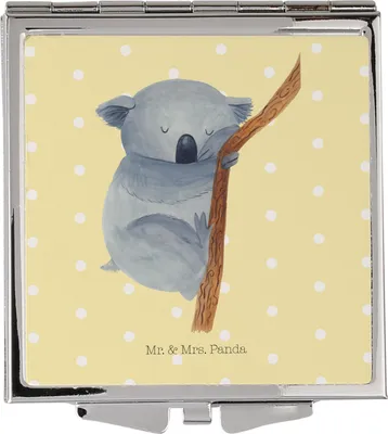 Produktbild von Mr. & Mrs. Panda Schminkspiegel Koalabär - Gelb Pastell - Geschenk, Träumen, Koala, Traumland, Traum, Taschenspiegel, Bär, Schlafzimmer, Lustige Sprüche, Kleiner Spiegel