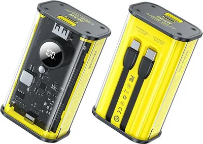 Zdjęcie produktu dla WEKOME WP-345, 10000 mAh, Litowo-polimerowy (LiPo), Bezprzewodowe ładowanie, Żółty