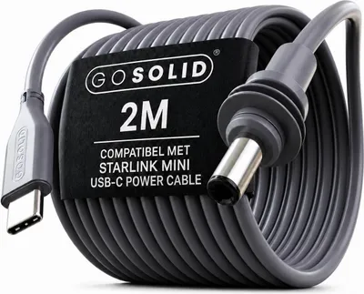 Obrázek produktu pro GO SOLID! USB-C na DC napájecí kabel – kompatibilní s napájecími zdroji PD a Starlink Mini – 2 metry