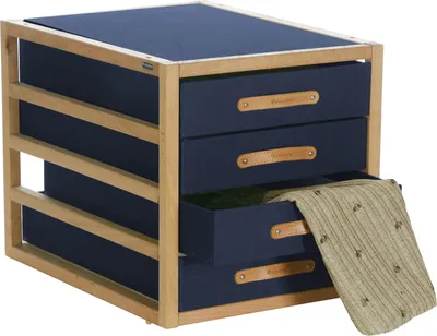 Produktbild von Container Ordnungsboxen Blau Ledergriffe