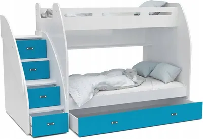 Produktbild von Etagenbett Hochbett Spielbett Kinderbett mit Matratze und Schublade Doppelstockbett ZUZIA 200x90