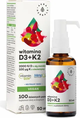Produktbild von Aura Herbals Vitamin D3 2000IU + K2 Vegan 50 ml