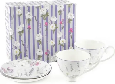 Immagine prodotto di HOME ELEMENTS Tazza e piattino 2 x 250 ml, Lavanda
