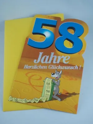 Produktbild von Hallmark - 91597 - Klappkarte, Geburtstag, 58 Jahre, mit Umschlag