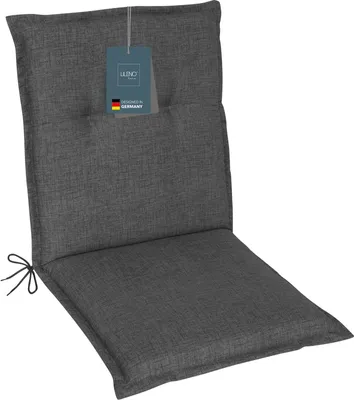 Produktbild von LILENO HOME Gartenstuhl Auflagen als [1er Set - Niedriglehner] in Anthrazit - bequeme Liegen als Sitzauflagen für Gartenmöbel - Stuhlkissen für Gartenstühle und Klappstühle