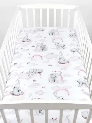 Produktbild von BabyLux Spannbettlaken 70x140 cm – Baumwolle, weich & atmungsaktiv – Spannbetttuch für Babybett & Kinderbett - 125. Elefanten Rosa