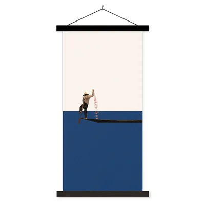 Produktbild von MuchoWow® Textilposter Frau - Komplimente - Abstrakt 60x120 cm mit schwarzem Rahmen - Magnete