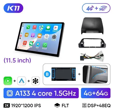 Image de Autoradio pour Toyota RAV4 2020-2024 - Écran de 13,1 pouces - CarPlay sans fil - Android Auto - 8 Go de RAM