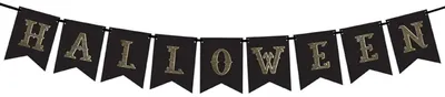 Produktbild von Banner Halloween Papiergirlande Halloween Banner Schwarz