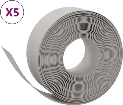Produktbild von vidaXL Rasenkanten 5 Stk. Grau 10 m 20 cm Polyethylen