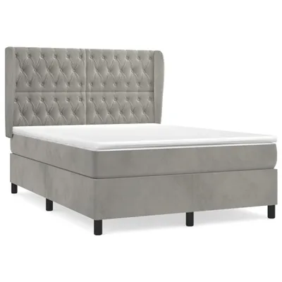 Immagine prodotto di vidaXL Letto a molle con materasso grigio chiaro 140x190 cm in velluto
