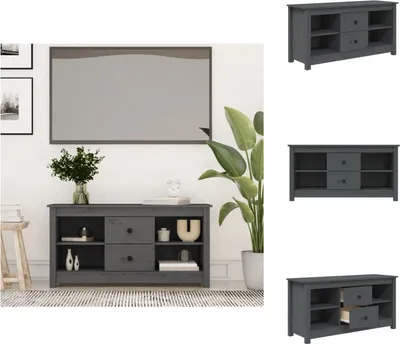 Produktbild von vidaXL TV-Schrank Grau 103x36,5x52 cm Massivholz Kiefer -  TV-Möbel