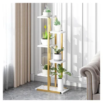 Produktbild von Pflanzenständer für Innen- und Außenbereich, 6 Etagen, 7 Blumentopfhalter, Metall, 106 cm