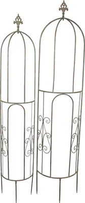 Produktbild von 2x Rankturm Lilie Metall braun 137 & 146cm – Rankhilfe