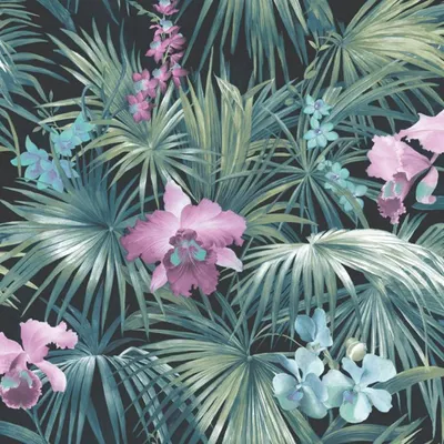 Produktbild von Noordwand Tapete Tropical Flowers Grün