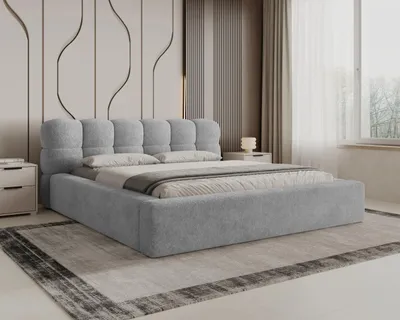Produktbild von Chilly Möbel Design Bett Milan - Komfort Polsterbett mit Bettkasten, Metallrahmen, Stauraum und gepolstertem Kopfteil 140x200 cm / Monte / Dunkelgrau
