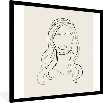 Produktbild von MuchoWow® Gerahmtes Poster Frauen - Zitate - Strichzeichnungen - Text 40x40 cm - Poster mit Schwarzem Bilderrahmen Wandposter Rahmen Foto Bilder - Mit Rahmen - Wanddekoration Schlafzimmer