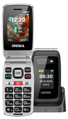 Obrázek produktu pro Avizar, skládací telefon pro seniory, dual SIM, duální displej, 4G LTE, 1450mAh, černý