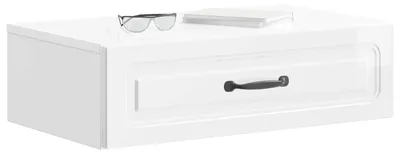 Produktbild von vidaXL Wandmontierter Beistelltisch Hochglanz Weiß 59 x 34,5 x 17 cm
