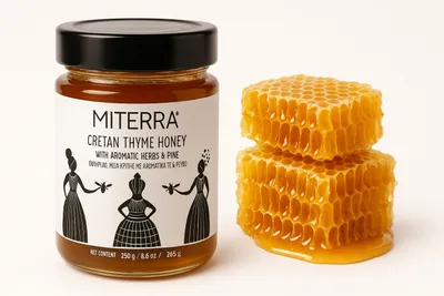 Produktbild von MITERRA Griechischer Thymianhonig mit Kräutern und Kiefer, 400g