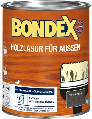 Produktbild von Bondex Holzlasur für Außen 750 ml dunkelgrau