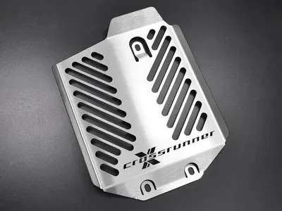 Produktbild von ZIEGER Kühlerabdeckung kompatibel mit Honda VFR 800 X Crossrunner unten Design Logo silber