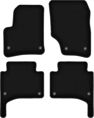 Image de Tapis de sol velours sur-mesure pour Porsche Cayenne I (2002-2010, SUV) noir, jeu 4 pièces, fixations