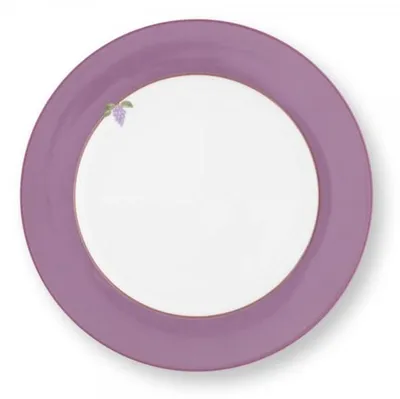Image de PIP STUDIO Lily&Lotus Assiette plate blanche/violet 26,5cm