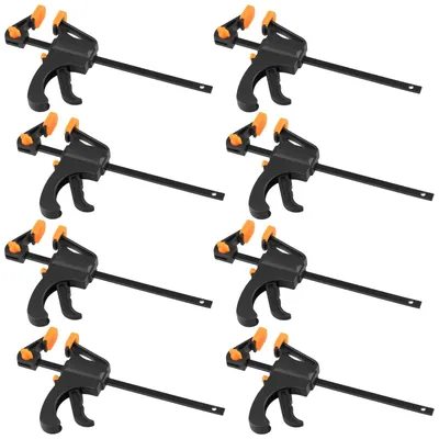 Produktbild von Schnellspannzwinge Einhandzwinge - 8 Stück - 103 mm Spannweite - 45 mm Ausladung - Schwarz