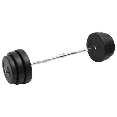 Image de Barre d'haltères ondulée avec plaques 90 kg