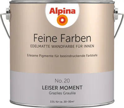 Produktbild von Alpina Feine Farben Wandfarbe No. 20 Leiser Moment - graziles graulila 2,5 L