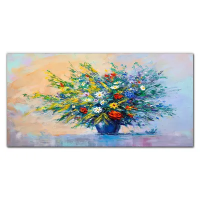 Produktbild von Coloray - Bild aus Glas - Glasbilder - 100 x 50 cm - Küche Wanddekoration Dekoration Wohnzimmer Gehärtetes Glas Glasblock mit Bild - Malerei Blumen