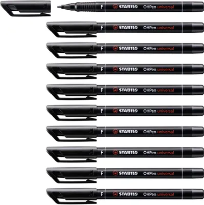 Produktbild von Permanent Marker OHPen Universal, F-Spitze 0.7 mm, Set von 10