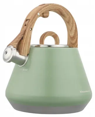 Immagine prodotto di KLAUSBERG Bollitore da 2,5 litri con fischietto, in acciaio inossidabile, per tè, compatibile con piani cottura a induzione, a gas e fornelli, con maniglia