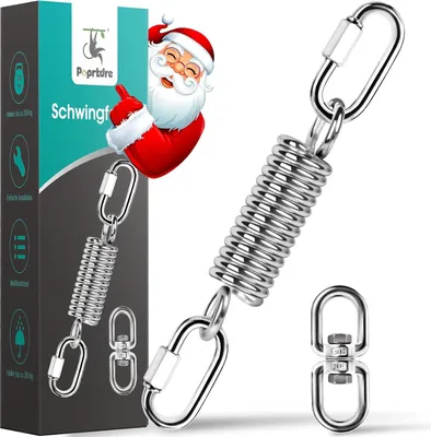 Image de Ressort de balançoire avec mousqueton - set de suspension en acier pour chaise suspendue, sac de boxe, hamac et yoga - capacité de charge jusqu'à 250 kg (1 pièce)