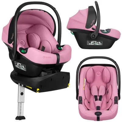 Produktbild von Lionelo Astrid i-Size Set Plus Babyschale mit 180° drehbarer ISOFIX Basis, 40–87 cm, bis 13 kg - Pink Coral