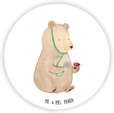 Produktbild von Mr. & Mrs. Panda magnet Bär Arzt - Weiß - Geschenk, für magnettafel, Kühlschrankmagnet, Professor, Professorin, Teddy, pinnwand, fotos, kühlschrank, Ärztin, Doktor