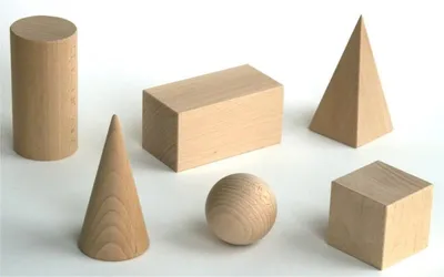 Produktbild von Geometrische Körper - Raumkörpersatz aus Holz 6 Teile