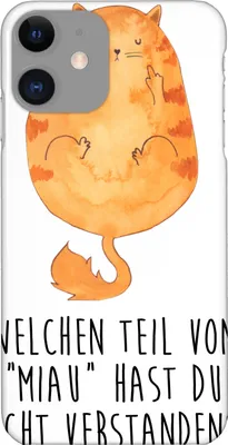 Produktbild von Mr. & Mrs. Panda Iphone 11 Handyhülle Katze Mittelfinger - Weiß - Geschenk, Mietze, Kater, Katzen, Cats, Cat, Hülle, Handy Schutzhülle, Cover, Smartphone