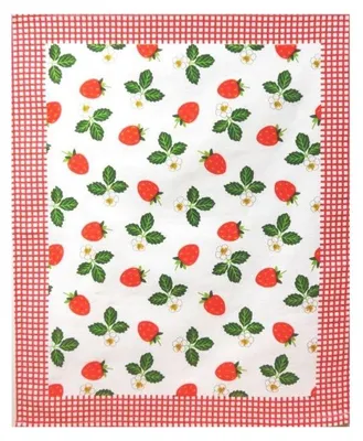 Produktbild von Geschirrtuch, 100 % Baumwolle, mit farbigem Aufdruck 50x64 Erdbeeren, rot