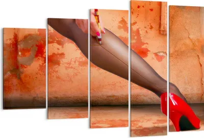 Produktbild von Bild auf Leinwand - Leinwandbild - Bein Strumpf Mode Ferse - 150x100cm - Wand Bild - Wanddeko - Leinwanddruck - Bilder - Kunstdruck - Wanddekoration - Leinwand bilder - Wandkunst - EG150x100-2239